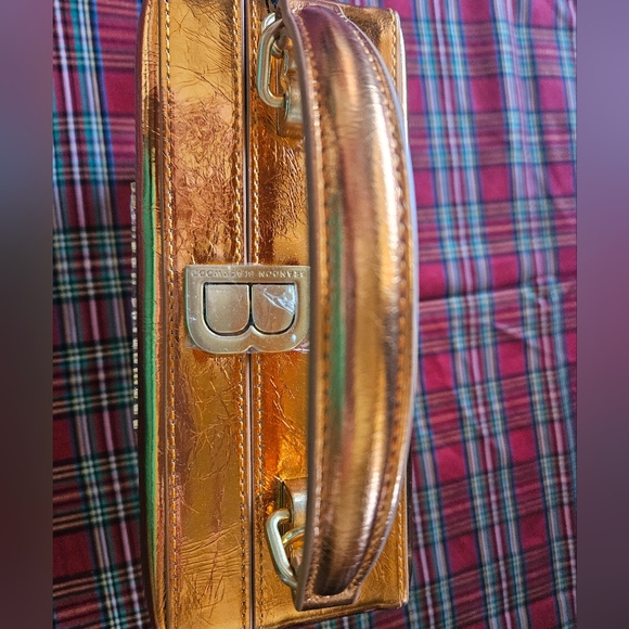 Brandon Blackwood Kendrick Trunk Metallic Orange Cracked Leather - Picture 3 of 6